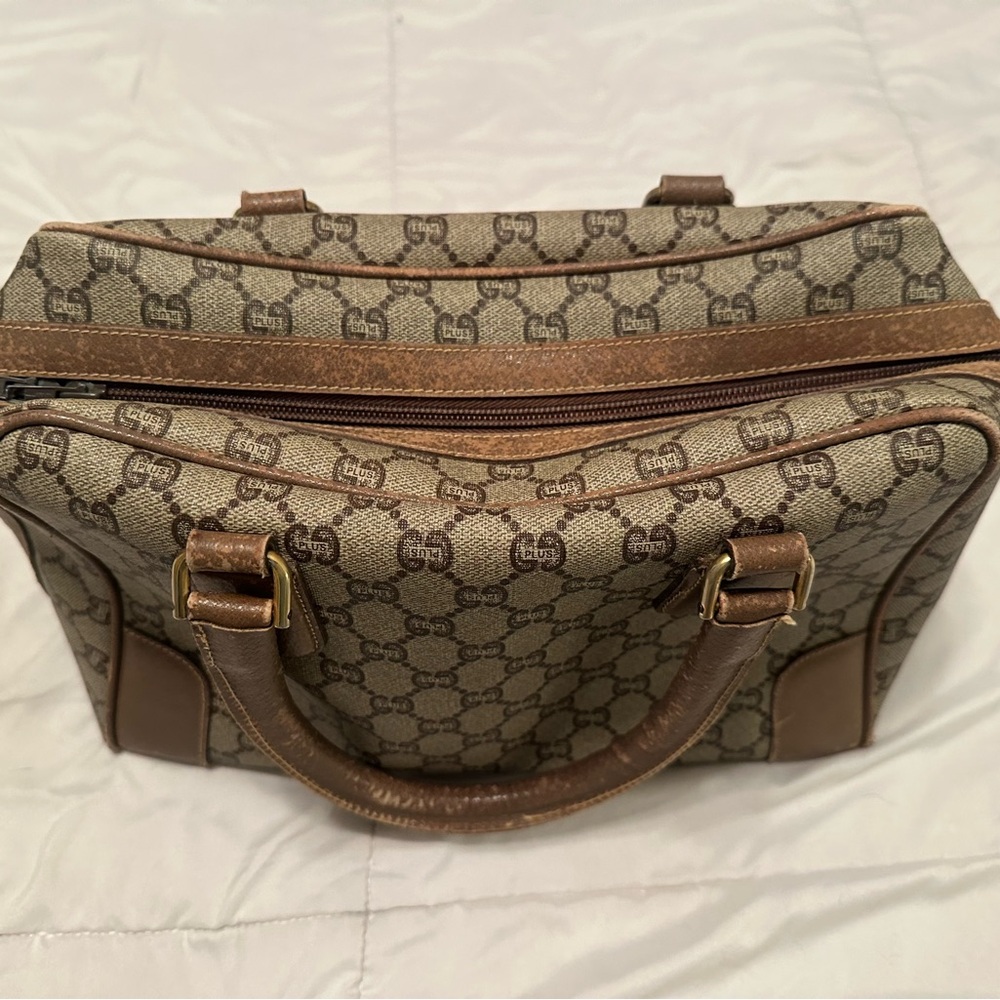 Gucci Plus Boston Bag Brown and Tan Monogram - Picture 2 of 10